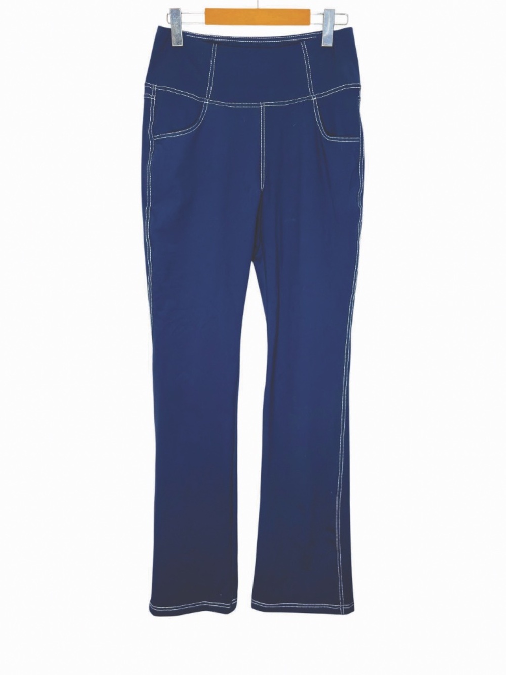 Hi Waist Blue Legging Straight Leg